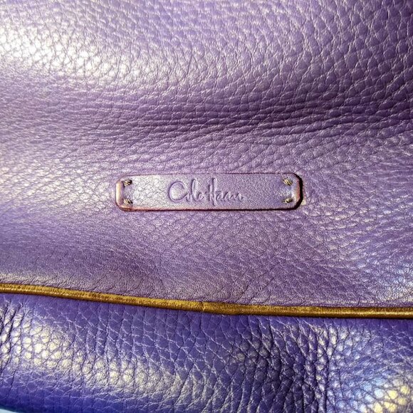 Cole Haan  purple-eggplant with chocolate trimmings  leather bag - Picture 9 of 16